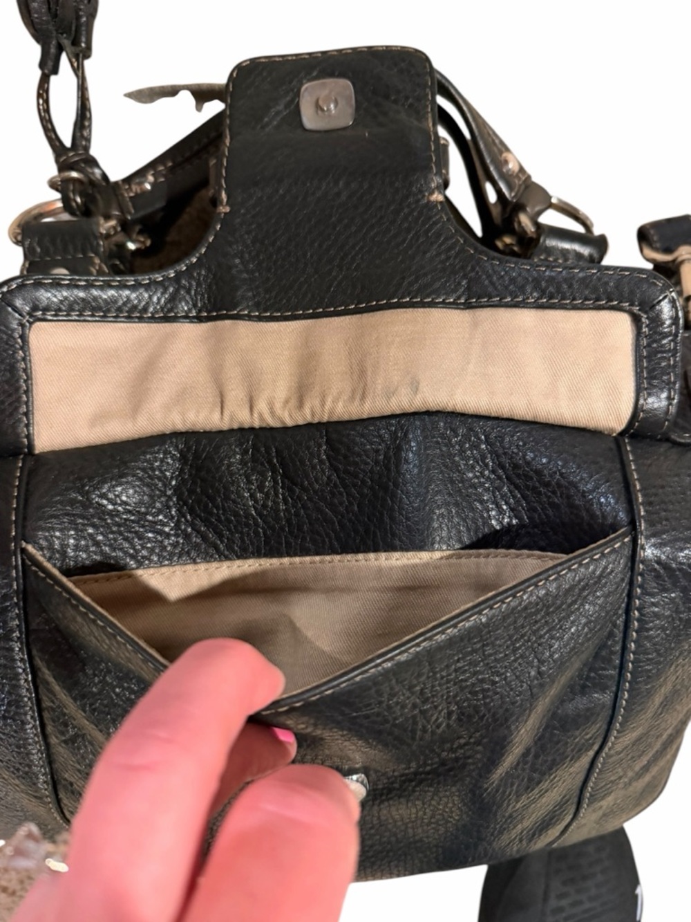 Tommy Hilfiger Leather Crossbody Satchel Bag - Picture 10 of 12